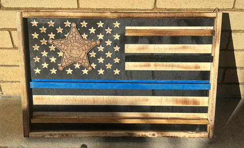 Blueline flag Challenge coin holder