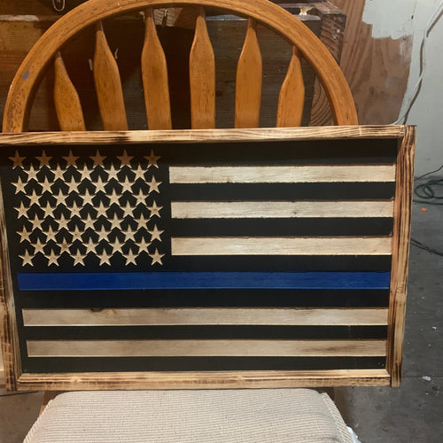 Blueline (carved)  Flag