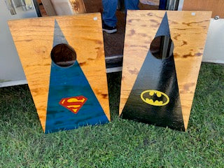 Batman and Superman cornhole  boards