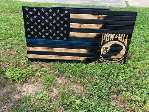 Blueline and Pow Mia flag