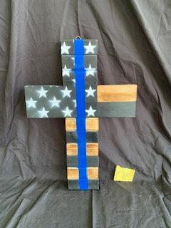 Blueline Flag Cross