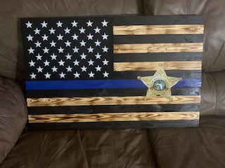 Blueline Flag with your Badge in the middle