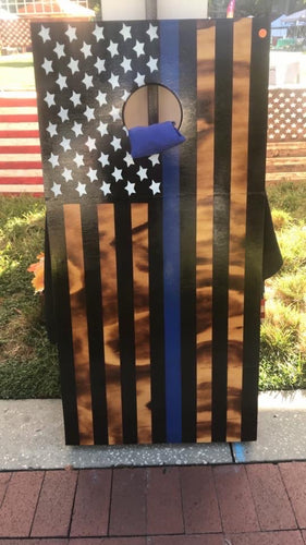 Blueline flag cornhole boards