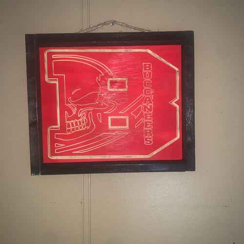 Bucs sign (carved)