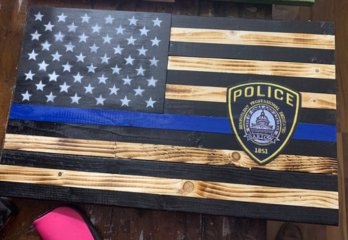 Blueline Flag with bartow  Badge