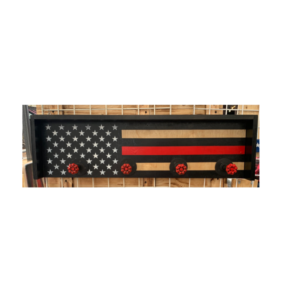 Redline (fire department) coat/hat rack – Backroad Wood Work & Boutique,LLC